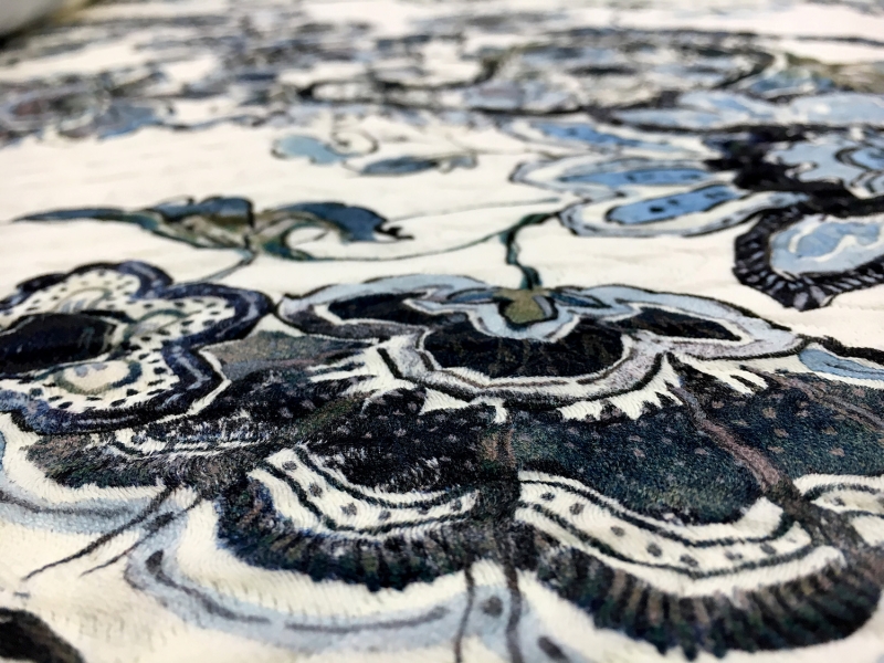 Nylon and Silk Blend Textured and Printed Brocade2