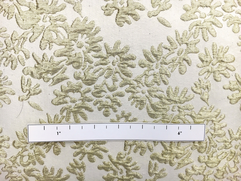 Metallic Floral Brocade in Light Gold1