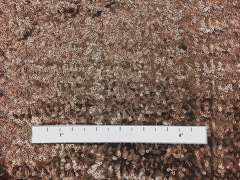 Mini Sequins on Stretch Tulle in Light Coffee1