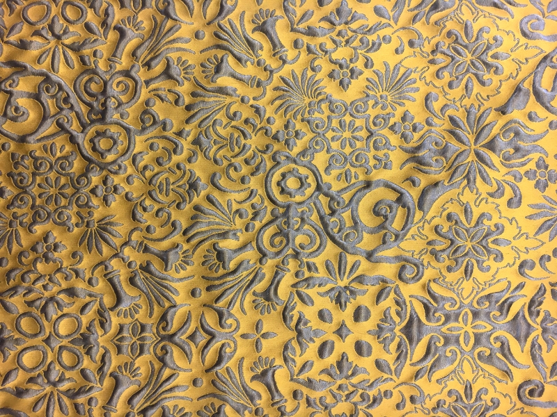 Silk and Poly Blend with Liquid Look Damask Patterns0