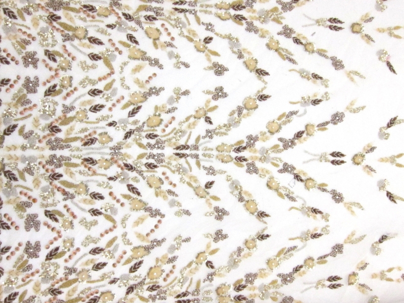 Beads and Sequins Embroidered on Tulle0