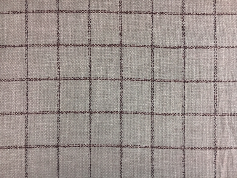 Italian Silk Linen Wool Blend Window Pane in Stone0