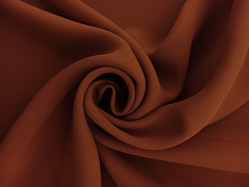 Italian Silk Marocain Crepe in Terracotta0
