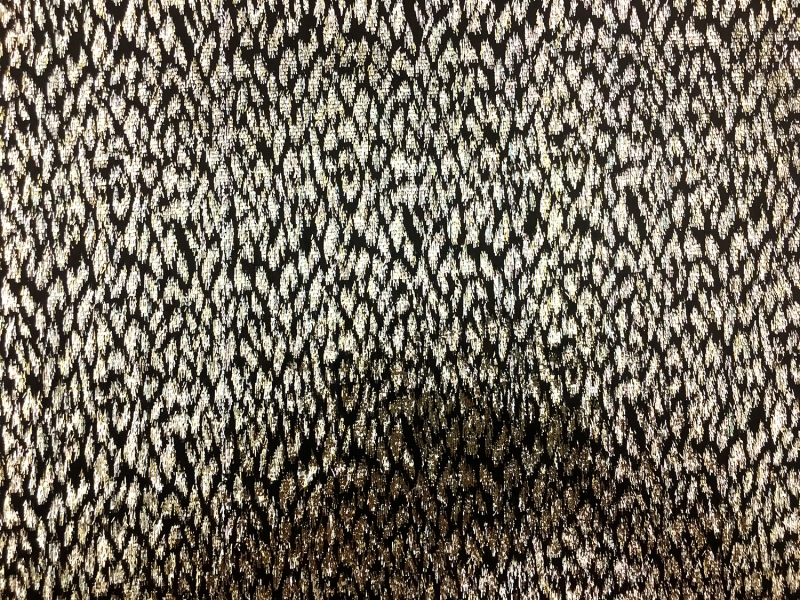 Silk Lurex Panne Velvet with Animal Print in Black and Gold0