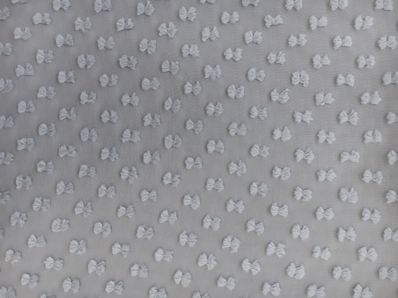 Silk and Cotton Swiss Dot Chiffon in Grey1