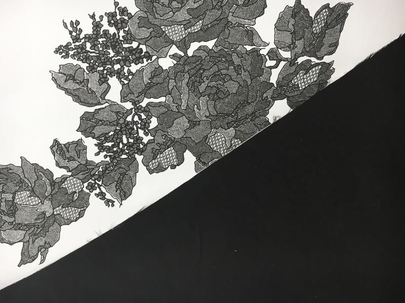 Polyester Silk Blend Double Face Appliqued Zibelline0