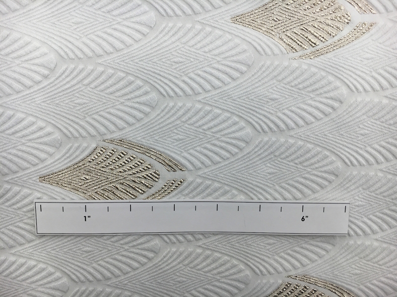 Silk and Cotton Blend with Metallic Jacquard Art Deco Details1