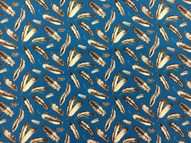 Cotton Broadcloth With Feathers Print0