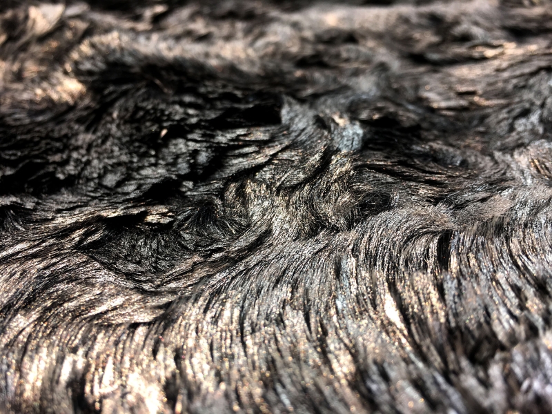 Glitterbug Laminated Faux Fur in Silver1