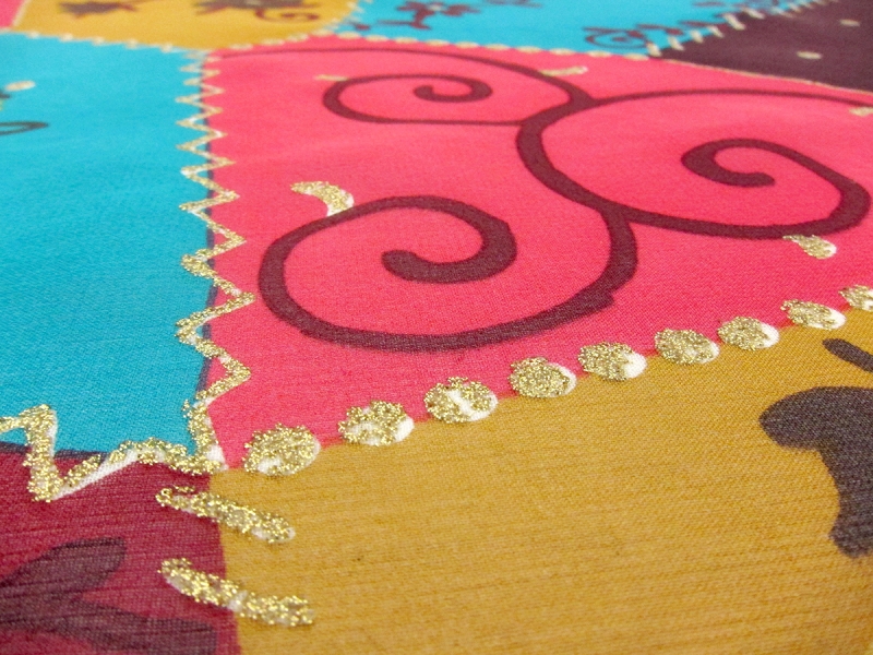 Metallic Printed Silk Chiffon1