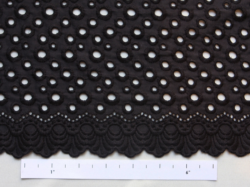 Cotton Eyelet in Black0