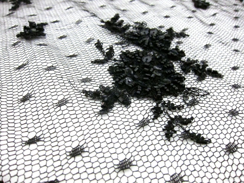 REDUCED Beaded and Embroidered Point D'Esprit2