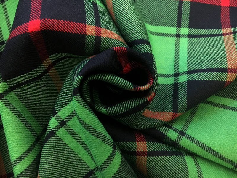Italian Virgin Wool Tartan Plaid in Emerald 1