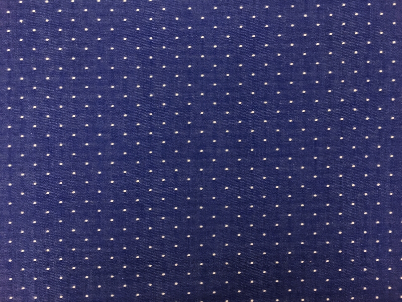 Cotton Chambray Dots In Royal0