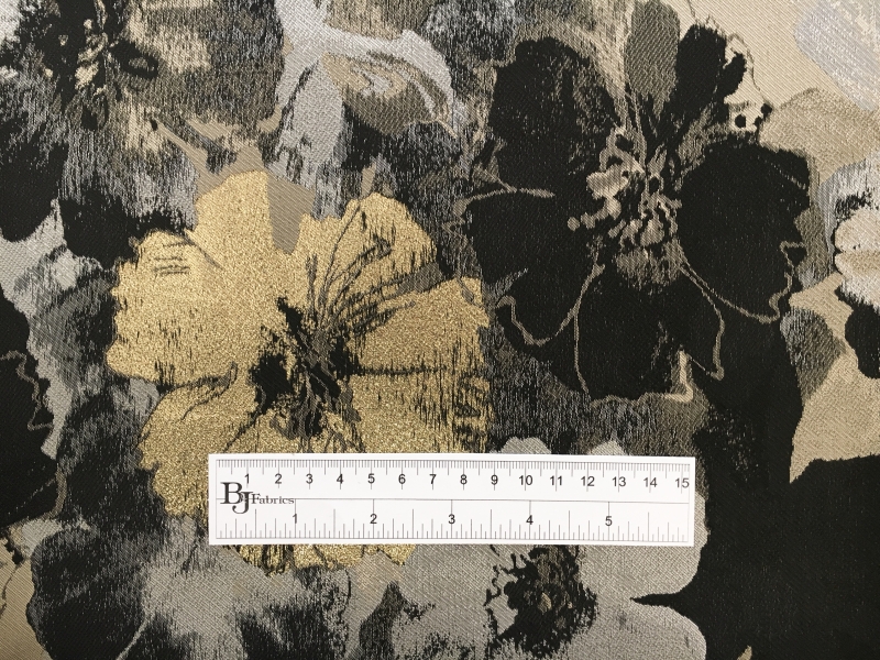 Metallic Jacquard Brocade with Florals 1
