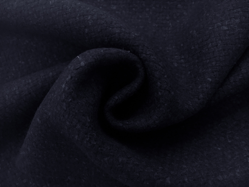 Italian Cashmere Silk Basketweave Coating in Navy1