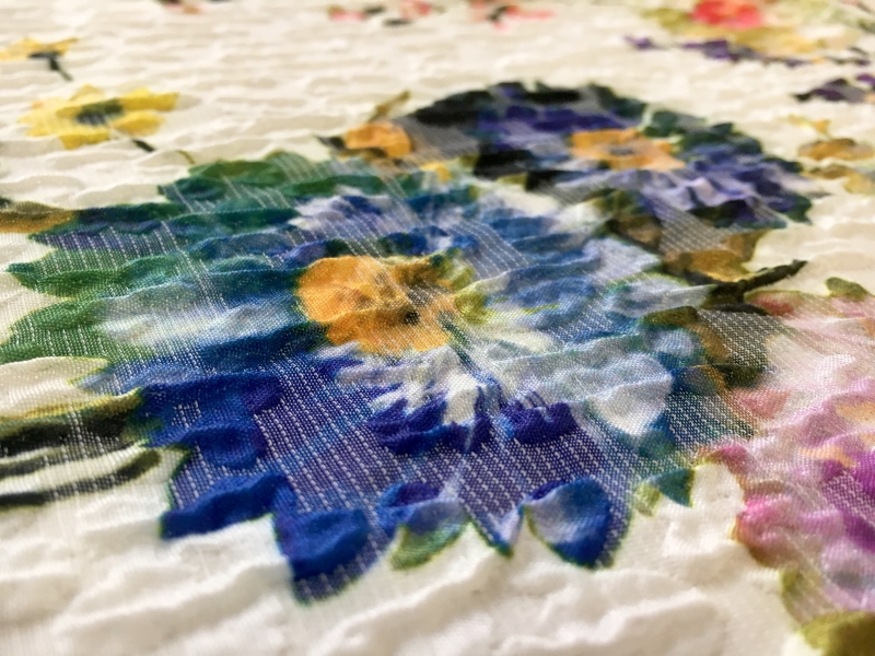 Polyester and Viscose Printed Cloqué 2