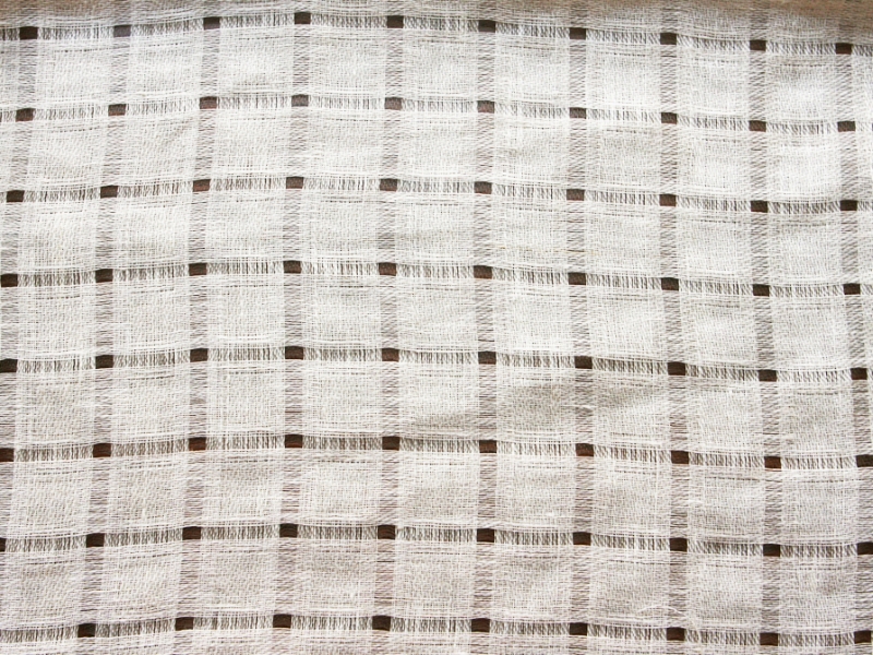 Linen Nylon Novelty Plaid Ecru0