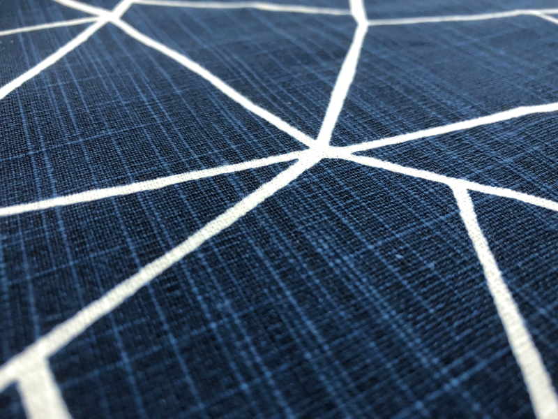 Denim Blue Cut Glass Cotton Upholstery Print2