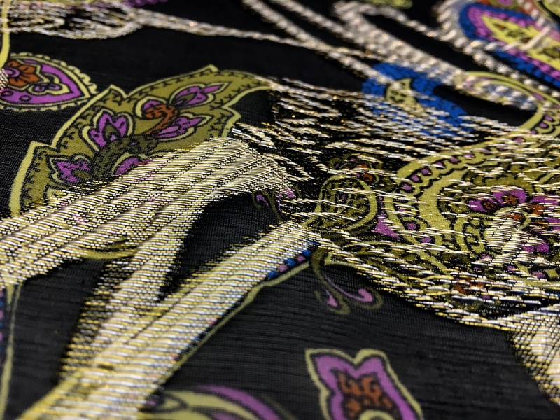 Printed Silk Chiffon Chiffon with Metallic Jacquard2
