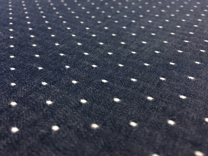 Cotton Chambray Dots in Indigo2