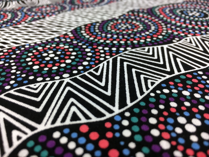 Australian Cotton Print With Aboriginal Motif 2