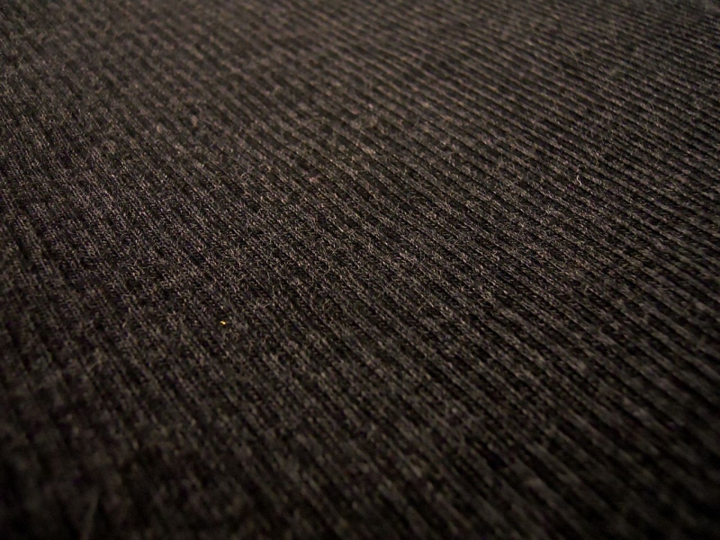 Virgin Wool Rib Knit in Charcoal2