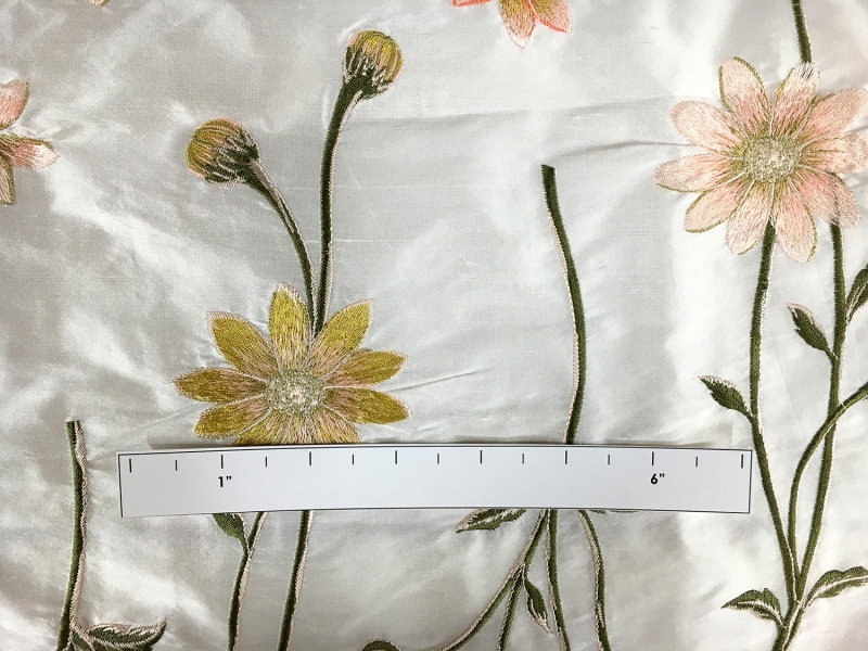 Embroidered Silk Shantung with Florals1