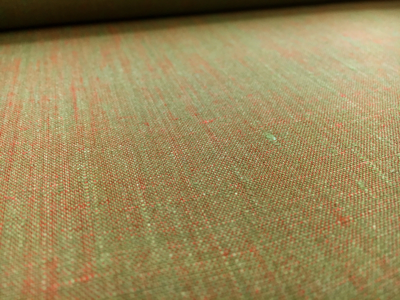 Two Toned Lightweight Linen in Olive Red0