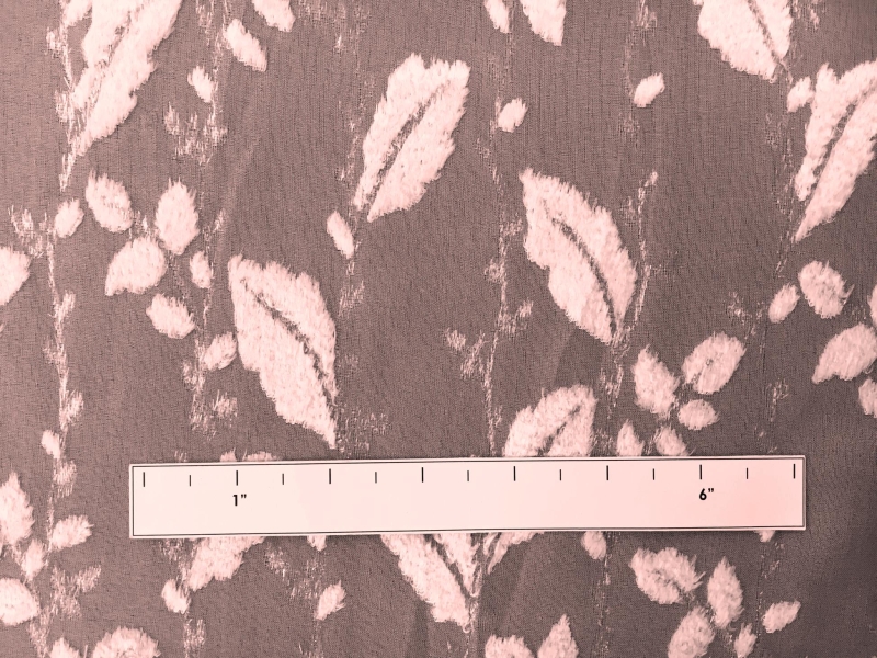 Burnout Velvet With Leaves Motif in Rose1
