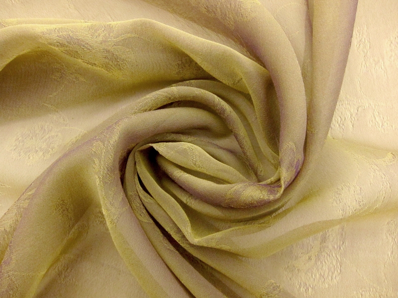 Iridescent Silk Chiffon Jacquard0