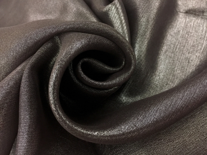 Microfiber Silver Metallic Chiffon in Espresso 0