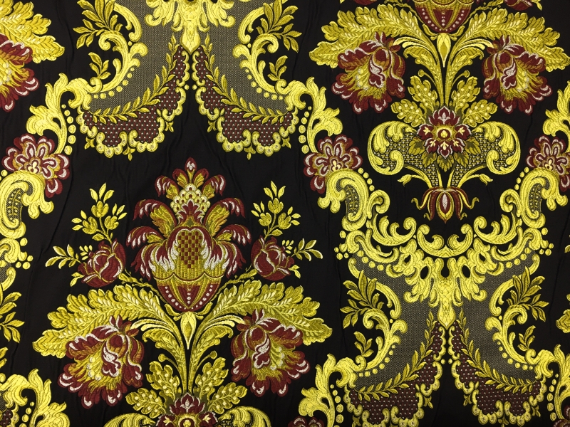 Italian Heavy Metallic Brocade with Regal Motifs0