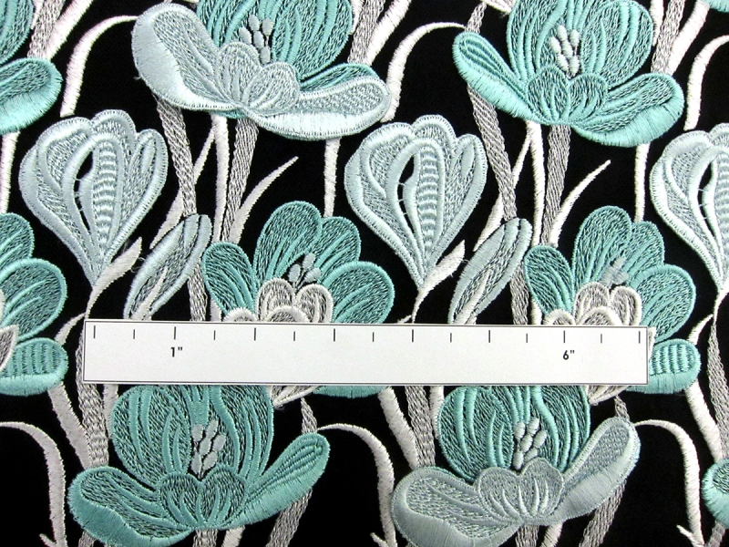 3D Flowers on Embroidered Tulle2