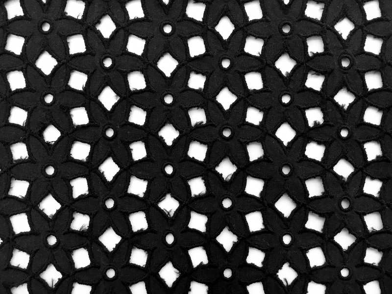 Cotton Eyelet in Black0