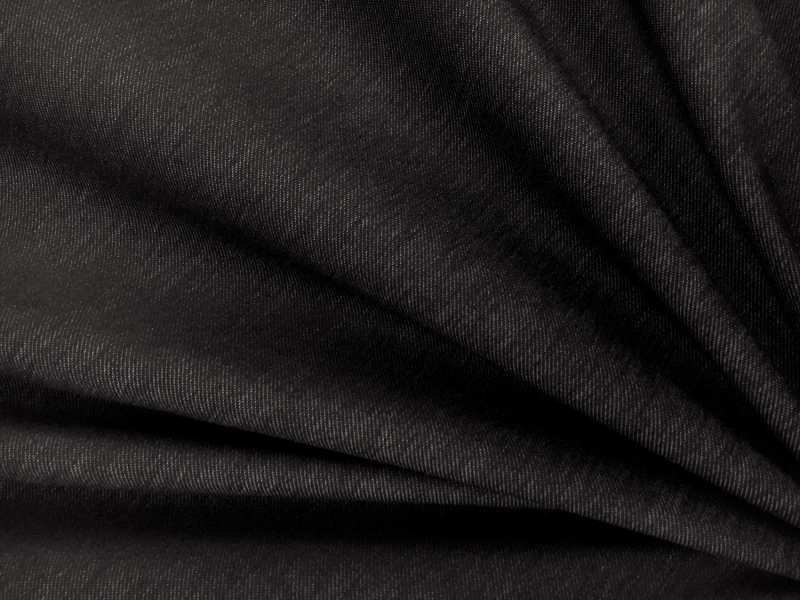 Denim Look Cotton Blend 4 Way Stretch in Black0