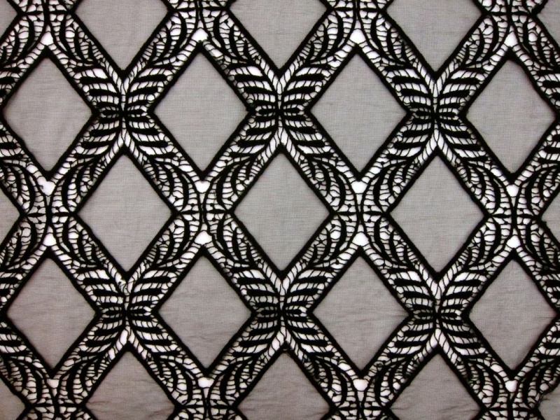 Novelty Embroidered Cut Out Tulle0