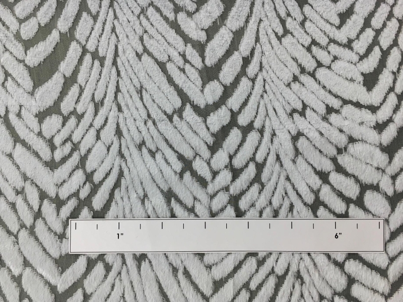 Burnout Velvet With Art Deco Pattern in Ice Grey1