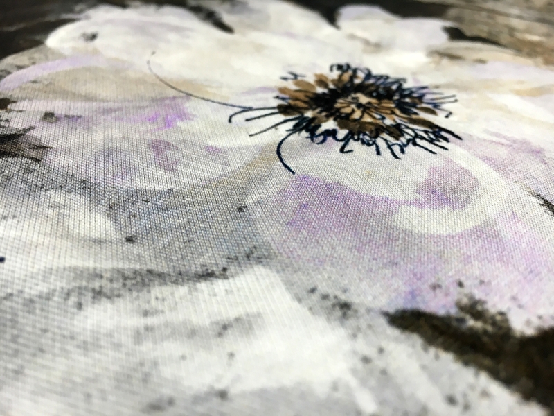 Silk Mikado with Printed Florals and Bamboo Trees2