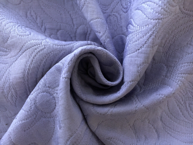 Italian Cotton Blend Floral Brocade in Lavender1