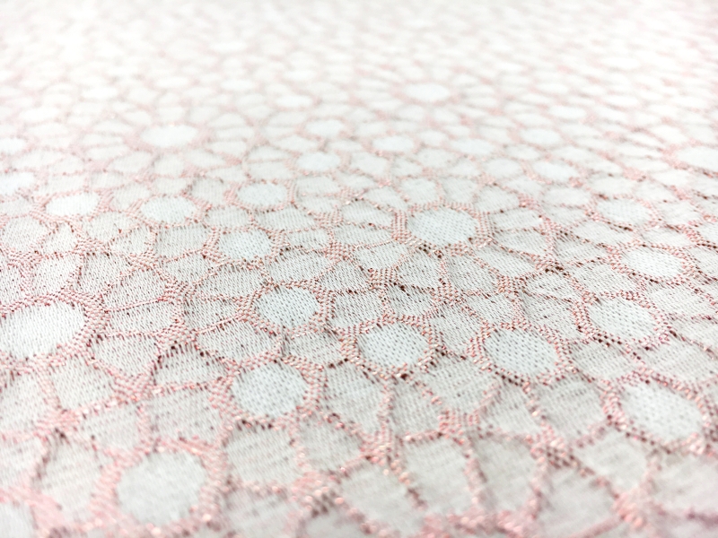 Metallic Acetate Blend Brocade in Light Pink0
