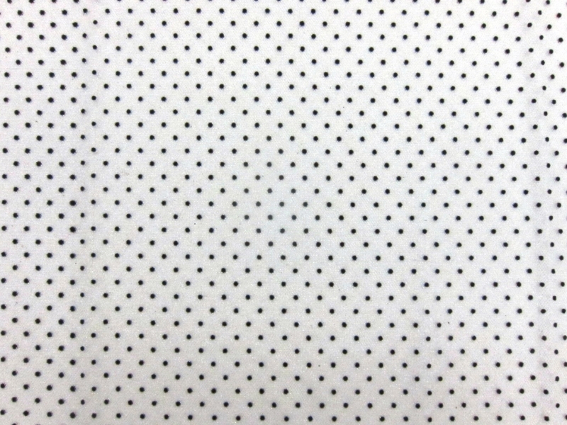 Polka Dot Flocking on Metallic Tulle in Silver0