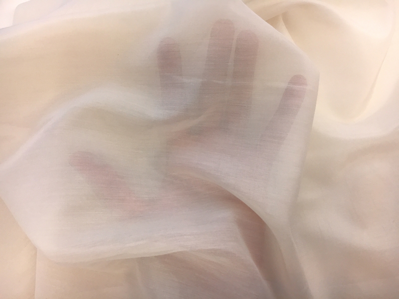 Silk and Cotton Voile in Ivory2