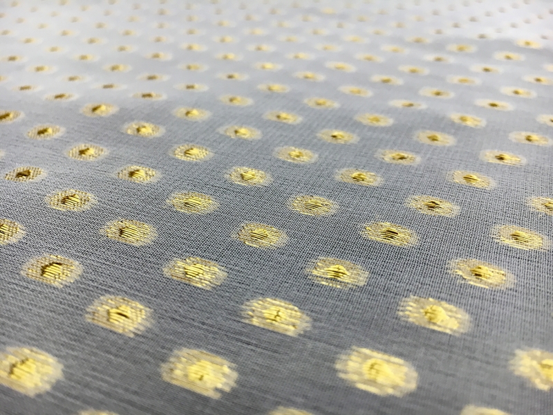 Silk Chiffon with Metallic Aspirin Dots0