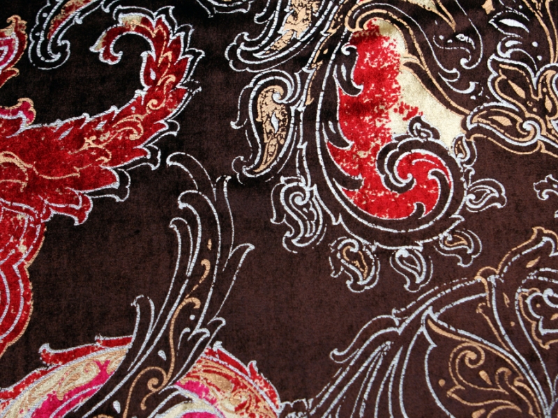 Printed Silk Panné Velvet0