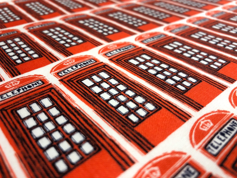 Cotton Broadcloth London Booths Print2