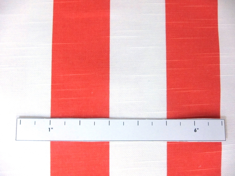 Cotton Canvas 2" Stripe In Neon Orange And White1