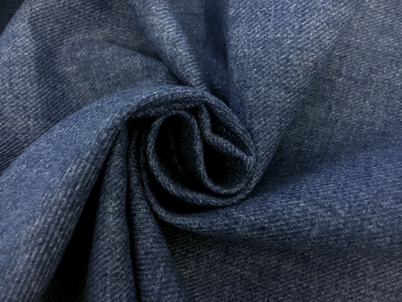 Poly Cotton Linen Blend Twill in Indigo1