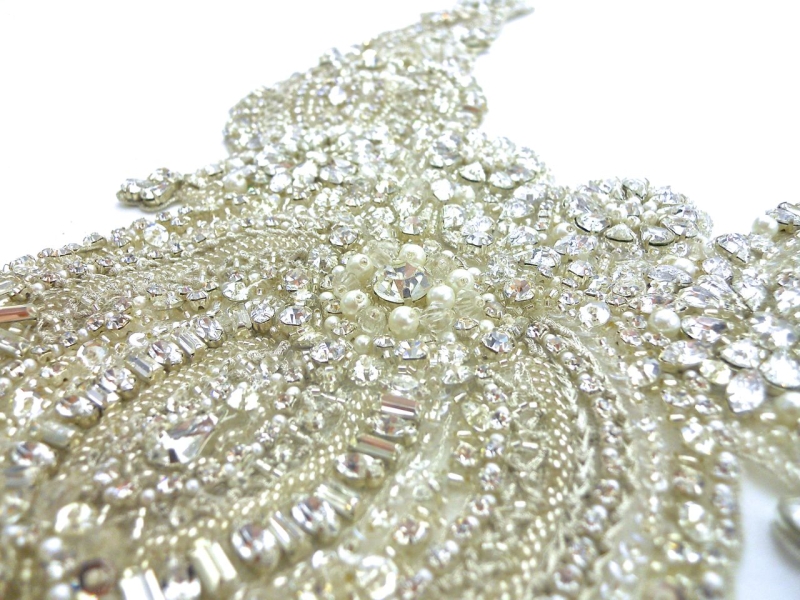 Jaclyn Silver Crystal Beaded Tulle Bodice2