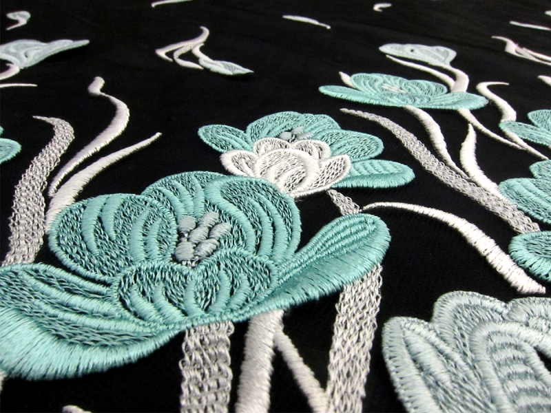 3D Flowers on Embroidered Tulle1